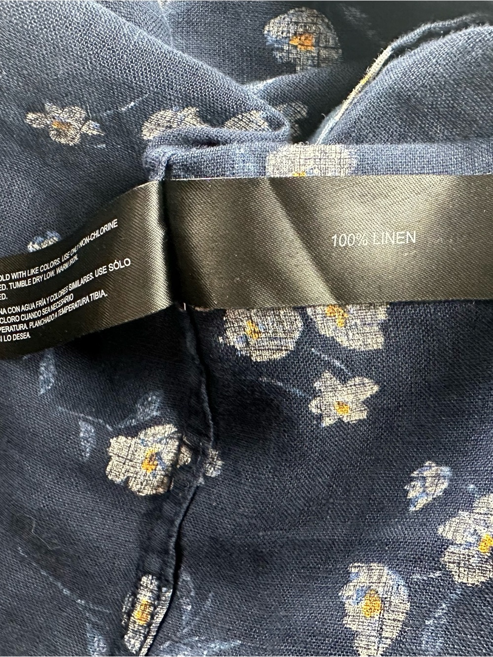 Denim & Flower Ricky Singh Resort Wear Floral Linen Mens Short Sleeve Shirt Sz M - Picture 7 of 7